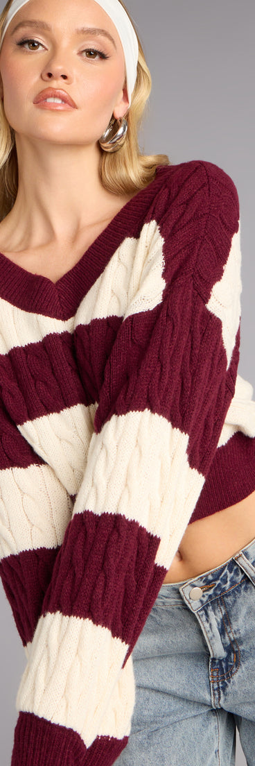 Chill Prep Striped V-Neck Sweater