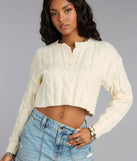 Season Chill Cable Knit Crop Sweater
