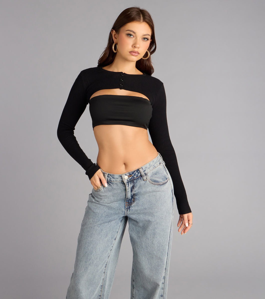 Level Up Ribbed Knit Long Sleeve Topper & Windsor