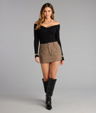 Effortless Chic Knit Off-The-Shoulder Long Sleeve Bodysuit