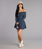 The Chic Staple Ribbed Knit Skater Dress is your new go-to Windsor dress—effortless, versatile, and made to update your fall style in seconds.