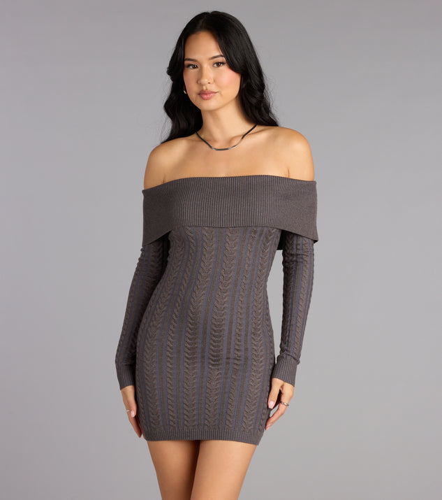 storm cable cloud knit mini dress Storm Cable Cloud Knit Mini Dress