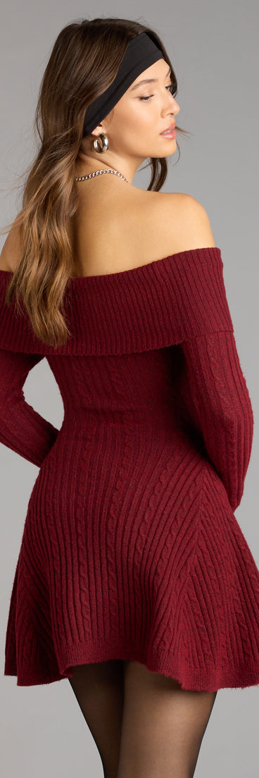Wrapped Up Cute Off-The-Shoulder Dress