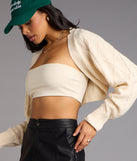 Wrapped In Cozy Cable Knit Bolero