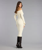 Seasons Favorite Off-The-Shoulder Midi Dress