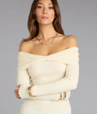 Seasons Favorite Off-The-Shoulder Midi Dress