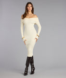 Seasons Favorite Off-The-Shoulder Midi Dress