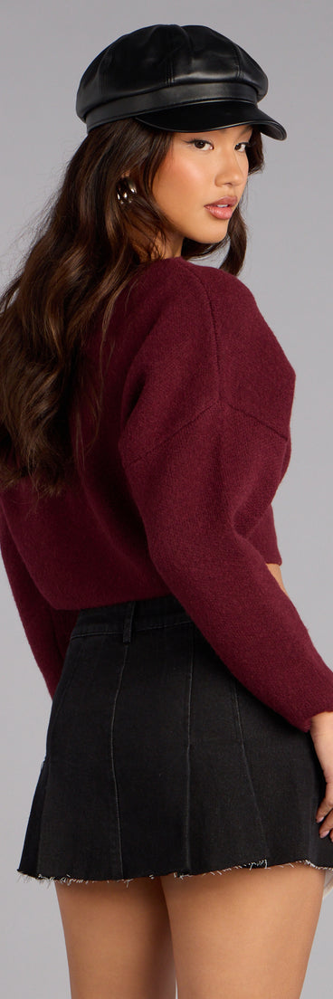 Everyday Chic Boat Neck Crop Sweater