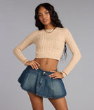 Cozy Twist Cable Knit Tie Back Sweater