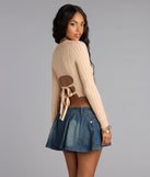 Cozy Twist Cable Knit Tie Back Sweater