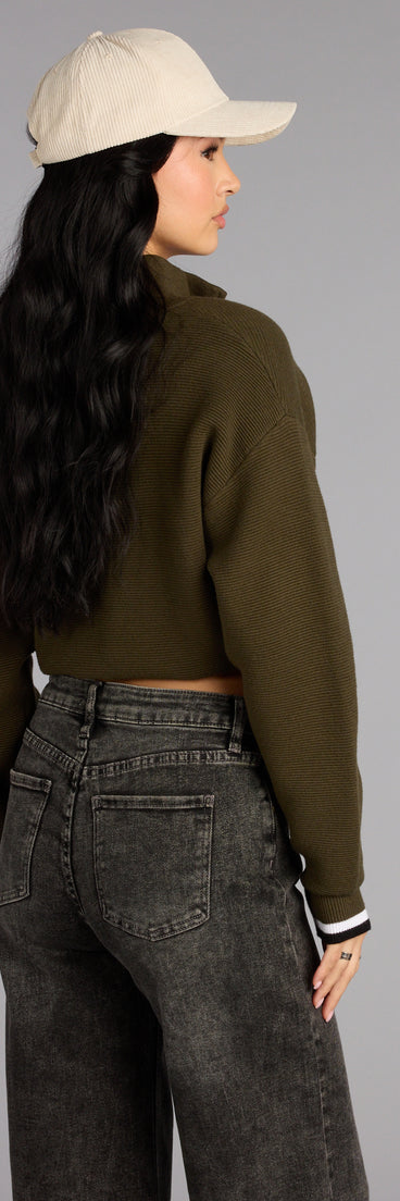 This piece brings trend-right energy to the Season Shift Mock Neck Crop Sweater, perfect for fall outfits that stand out.