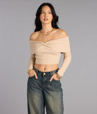 Snug Luxe Off-The-Shoulder Crop Top