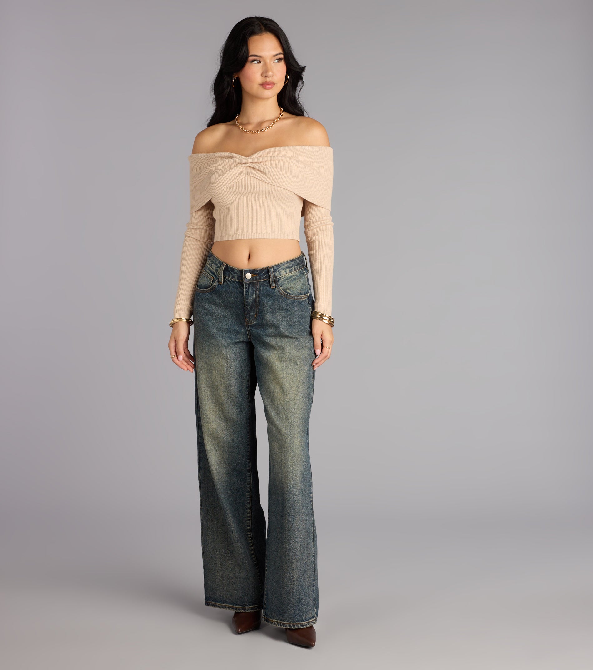 Snug Luxe Off-The-Shoulder Crop Top | Windsor