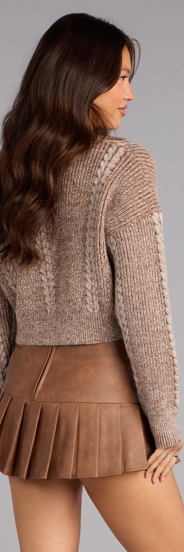 Cuddle Up Collared Cable Knit Sweater