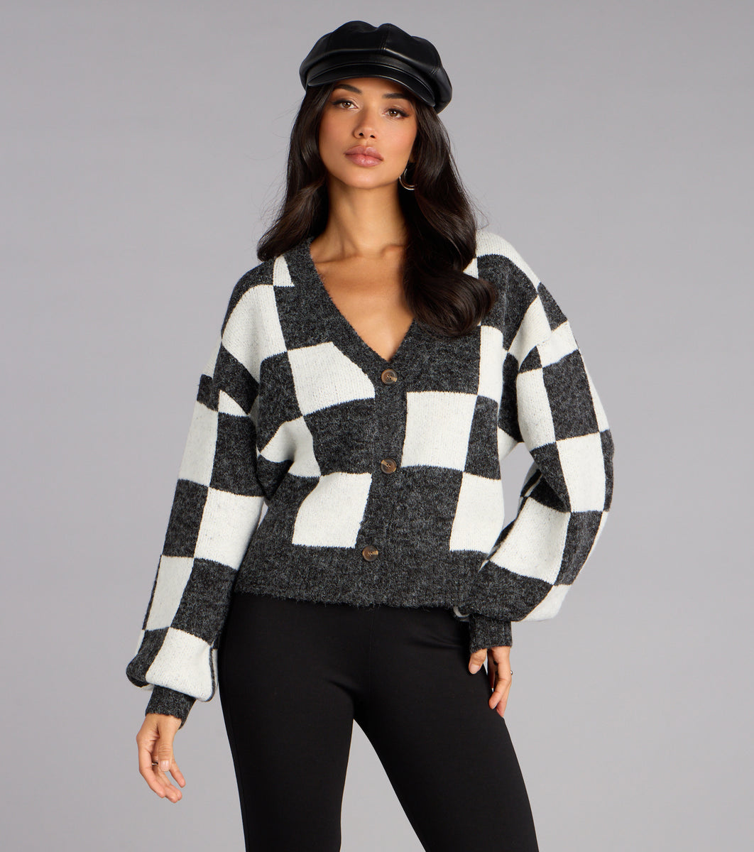 Checked Out Button-Up Cardigan & Windsor