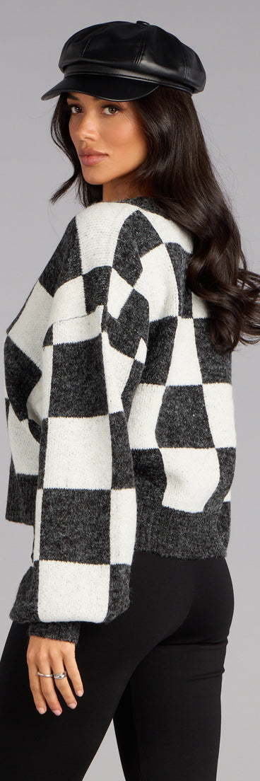 Checked Out Button-Up Cardigan