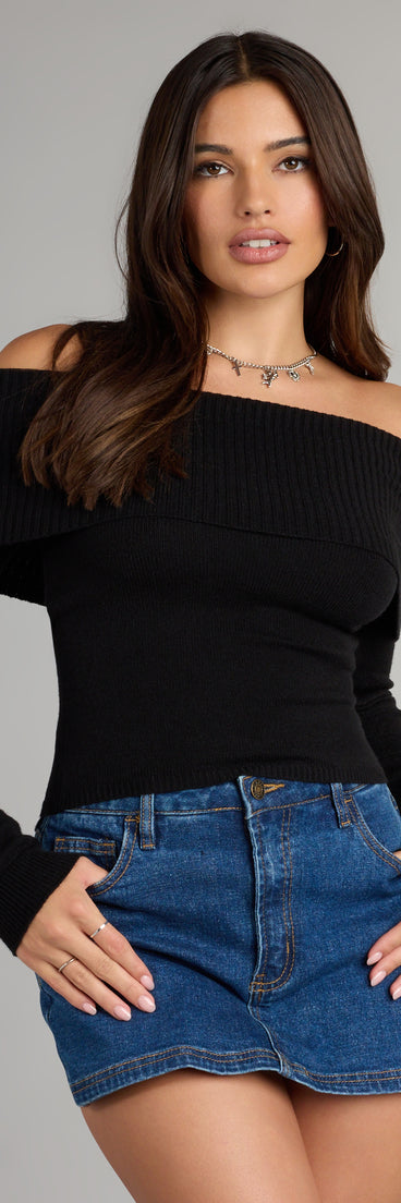 Complete your look with the Chic Stroll Off-The-Shoulder Sweater, a trendy top that’s ready to pair with anything in your fall rotation.