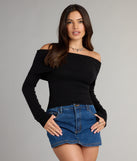 Chic Stroll Off-The-Shoulder Sweater