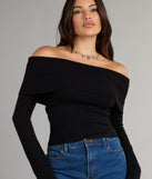 Chic Stroll Off-The-Shoulder Sweater