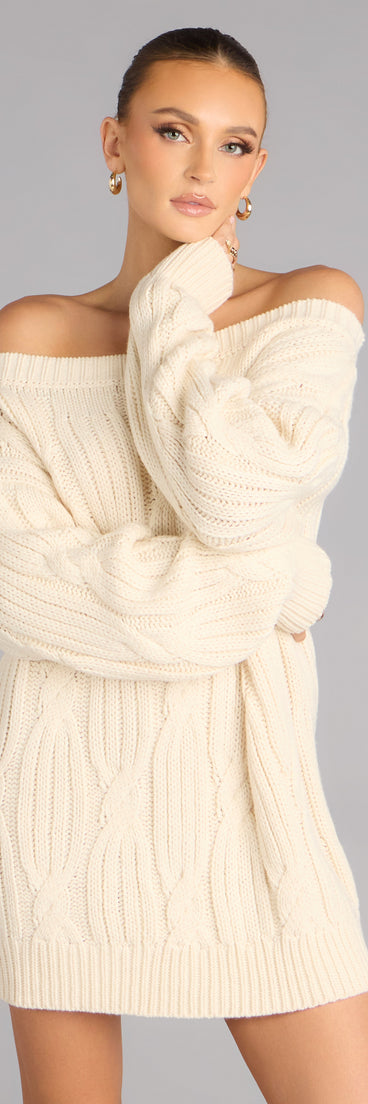 Cozy Tease Off-Shoulder Oversized Sweater