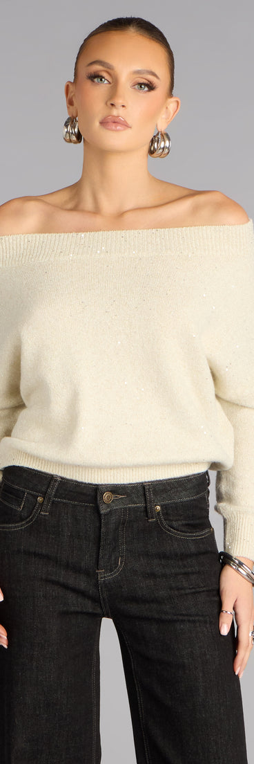 Barely Blush Shimmer Sweater