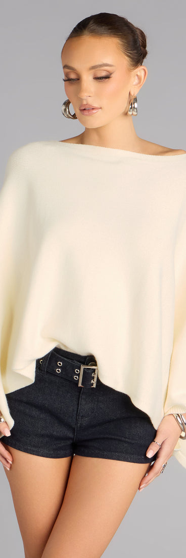 Cozy Hour Flowy Sweater Poncho