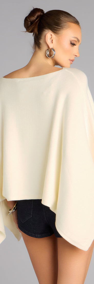 Cozy Hour Flowy Sweater Poncho