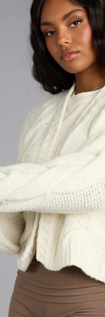 Trendy women’s tops in 0, like the Cozy Up Cable Knit Cardigan, bring effortless style for fall layering, lounging, or going out.