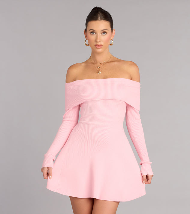 Chic Staple Ribbed Knit Skater Dress