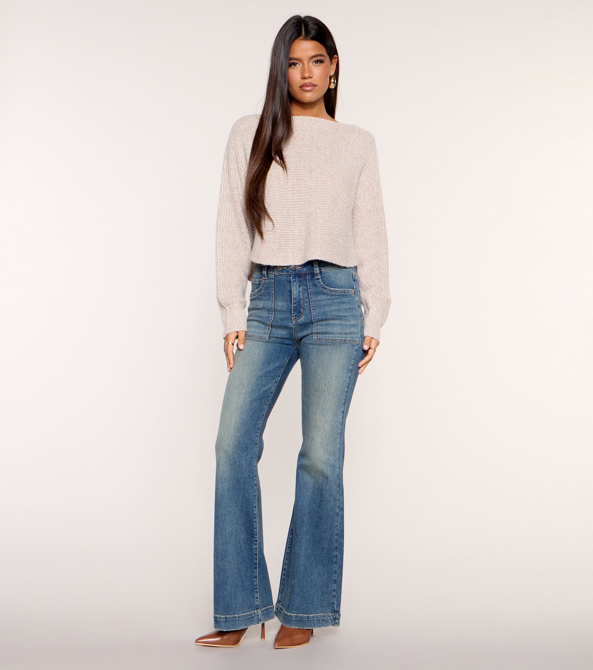 Soft Focus Lace Up Reversible Sweater Top | Windsor