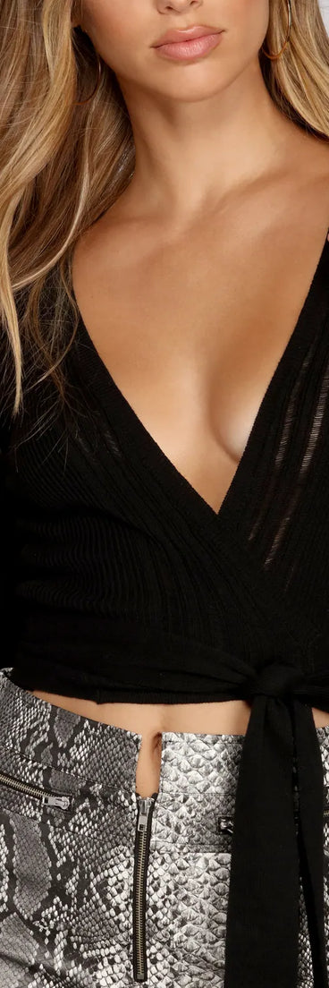 That's A Wrap Cropped Sweater