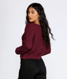 Braided Detail V-Neck Sweater