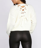 Lace Up Pullover Sweater