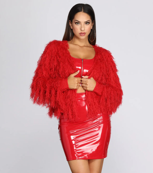 Red Shaggy Cardigan Nasty Gal Shaggy Cardigan Red Shaggy Knit