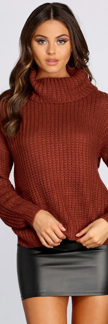 Open Back Turtleneck Sweater