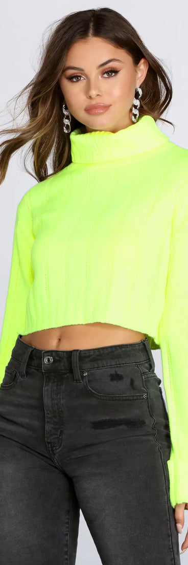 Neon Babe Cropped Sweater