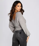Feeling Fab Surplice Cropped Sweater