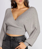 Feeling Fab Surplice Cropped Sweater