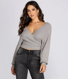 Feeling Fab Surplice Cropped Sweater
