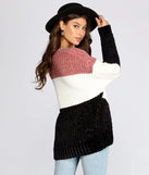 Chevron Chenille Color-block Tunic