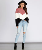 Chevron Chenille Color-block Tunic