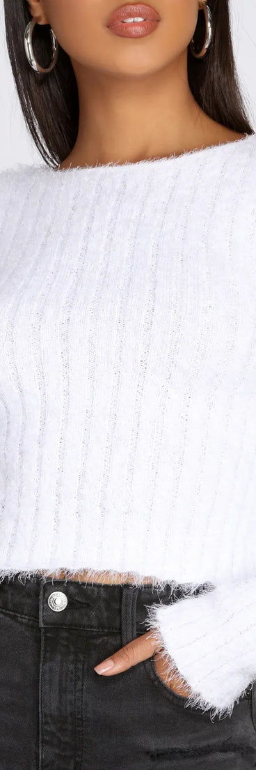 All The Fuzz Cropped Pullover Sweater