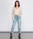 Oversized V Neck Pullover Sweater
