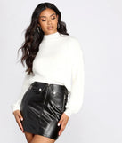 Eyelash Knit Mock Neck Sweater