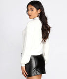 Eyelash Knit Mock Neck Sweater