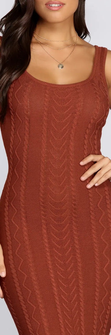 Falling For Knit Midi Dress