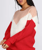 Chevron Color-Block  Sweater