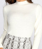 Basic Ribbed Knit Mock Neck Sweater