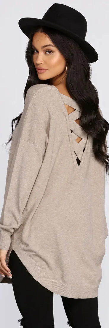 Cozy Vibes Lattice Tunic