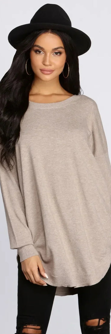 Cozy Vibes Lattice Tunic